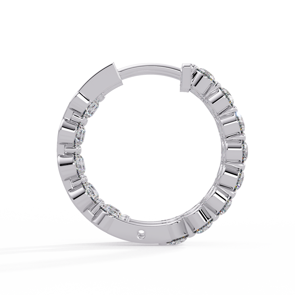 Classic Diamond Hoop Earrings | Round Brilliant Diamond Hoop Earrings