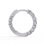 Classic Diamond Hoop Earrings | Round Brilliant Diamond Hoop Earrings