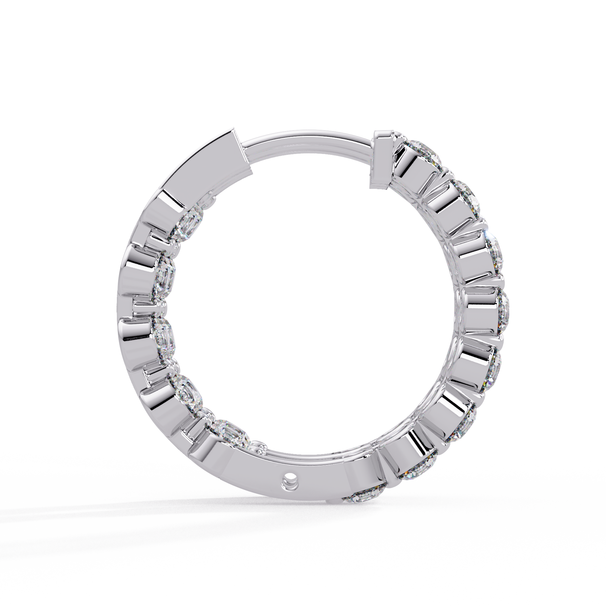 Classic Diamond Hoop Earrings | Round Brilliant Diamond Hoop Earrings