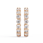 Classic Diamond Hoop Earrings | Round Brilliant Diamond Hoop Earrings