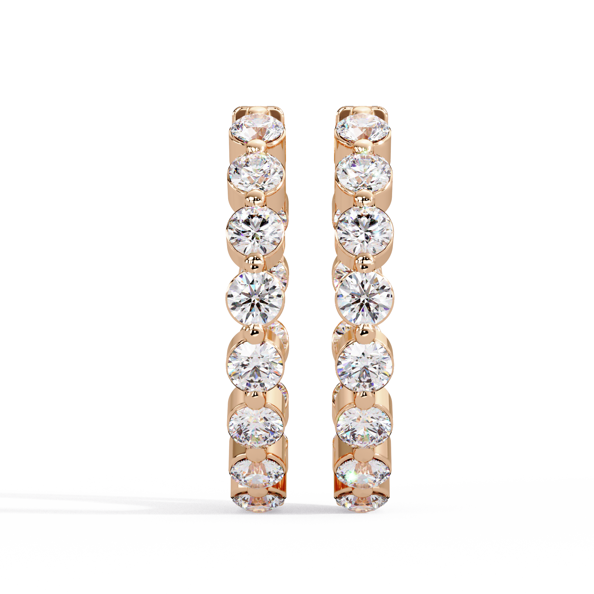 Classic Diamond Hoop Earrings | Round Brilliant Diamond Hoop Earrings