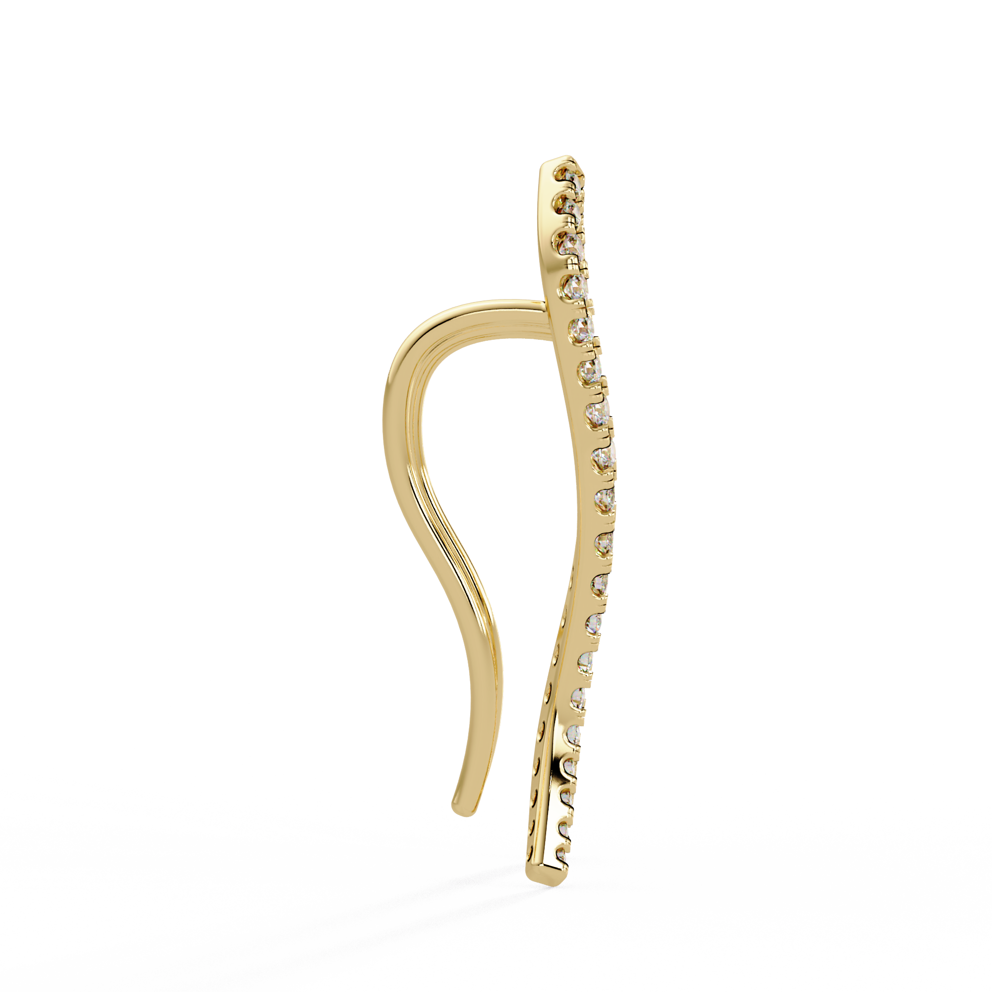 Elegant Wave Diamond Hoop Earrings