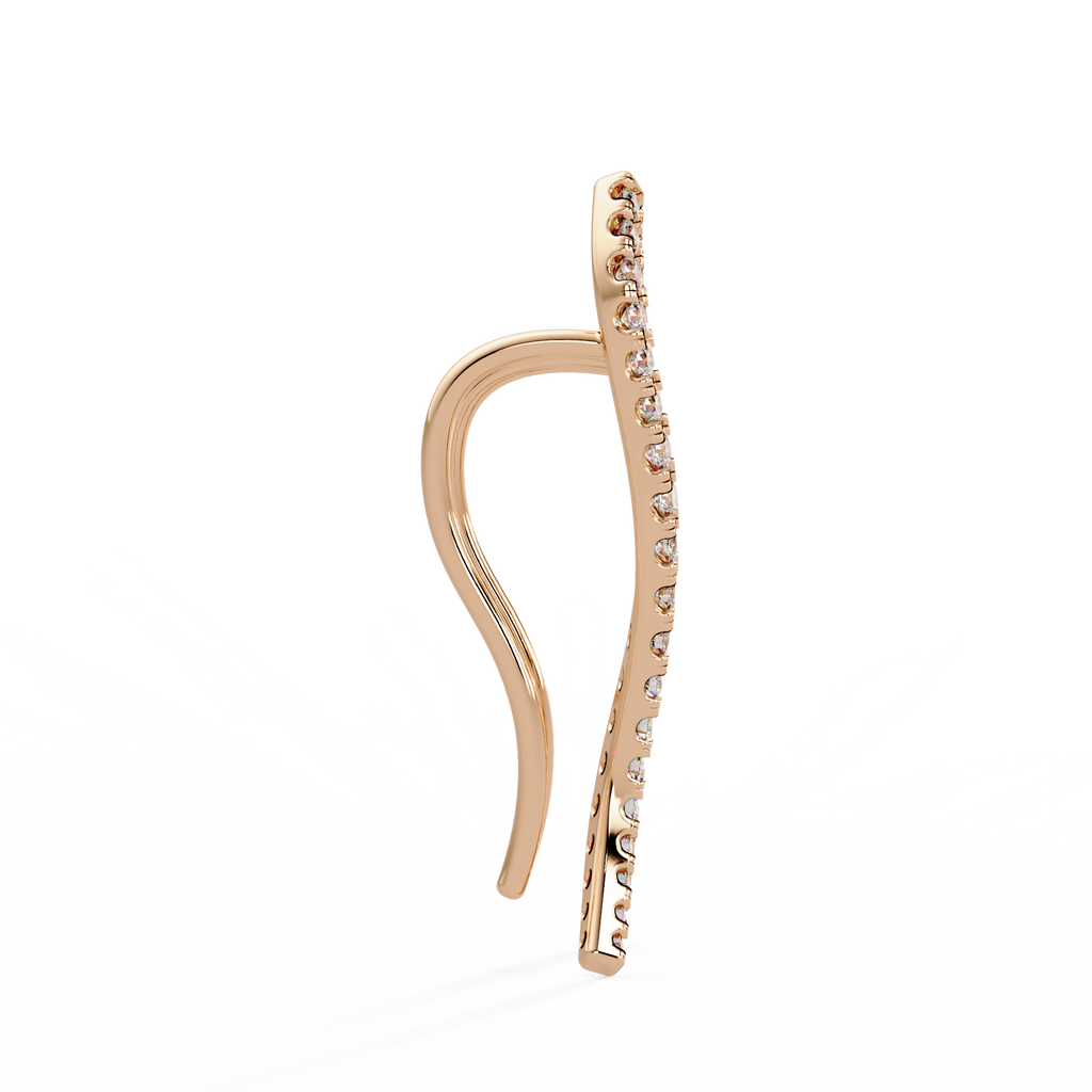 Elegant Wave Diamond Hoop Earrings