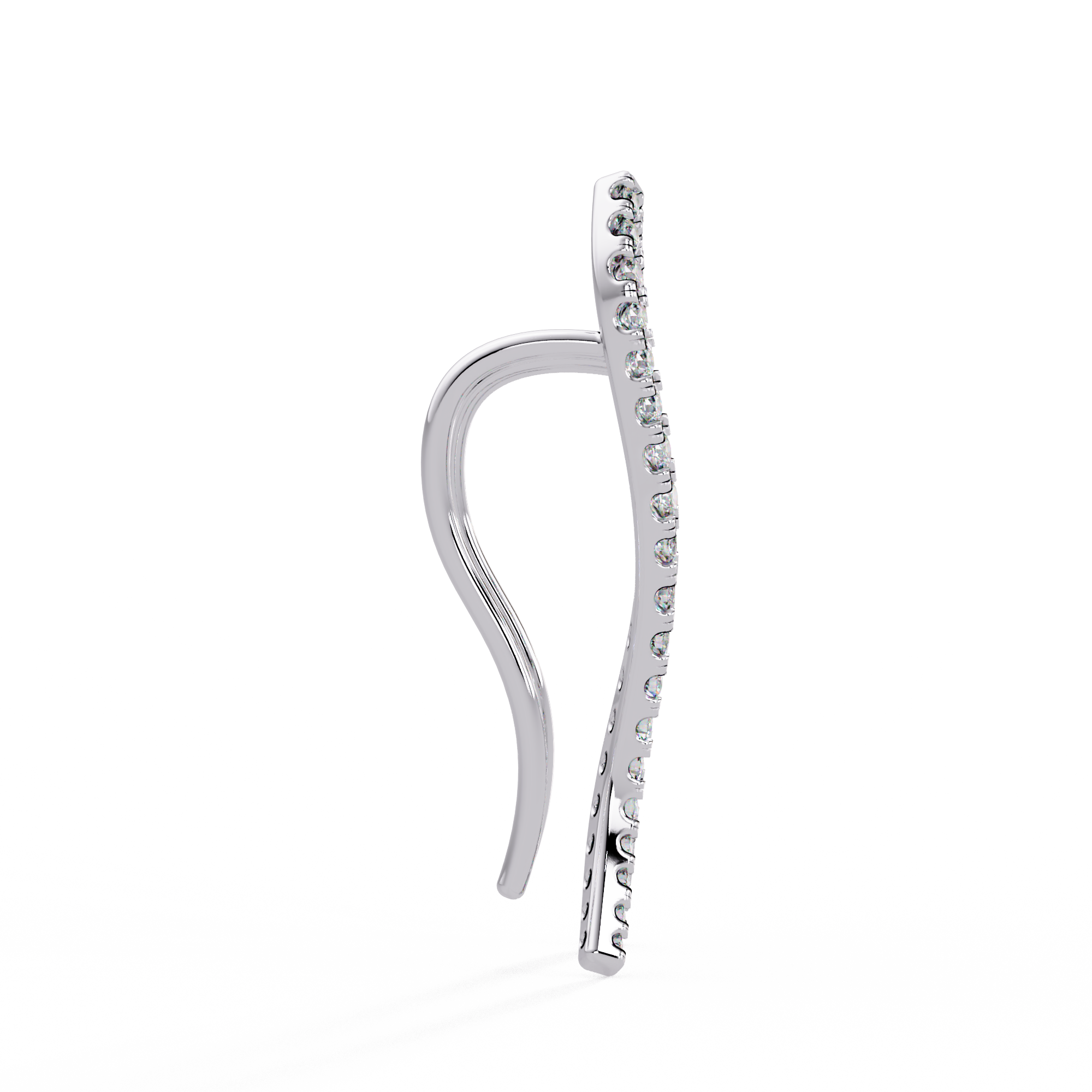 Elegant Wave Diamond Hoop Earrings