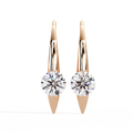 Modern Round Brilliant Diamond Spike Stud Earrings in Gold