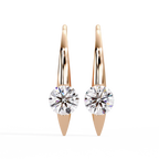 Modern Round Brilliant Diamond Spike Stud Earrings in Gold