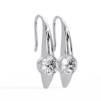 Modern Round Brilliant Diamond Spike Stud Earrings in Gold