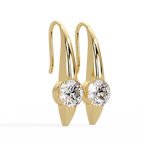 Modern Round Brilliant Diamond Spike Stud Earrings in Gold
