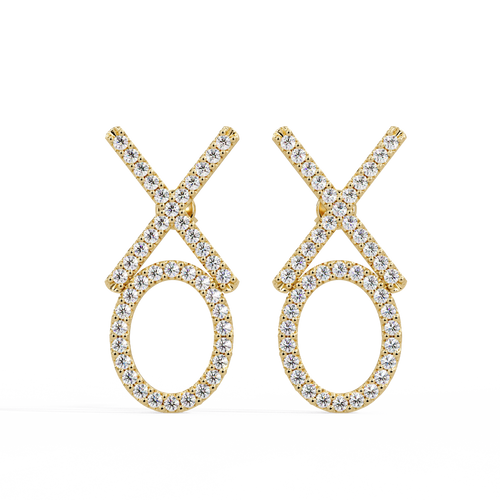 Brilliant Diamond XO Statement Stud Earrings