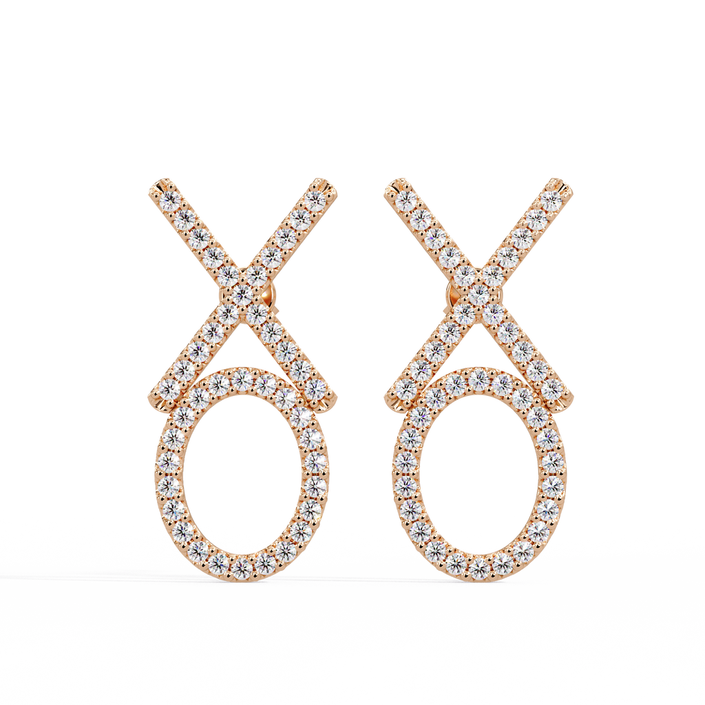 Brilliant Diamond XO Statement Stud Earrings