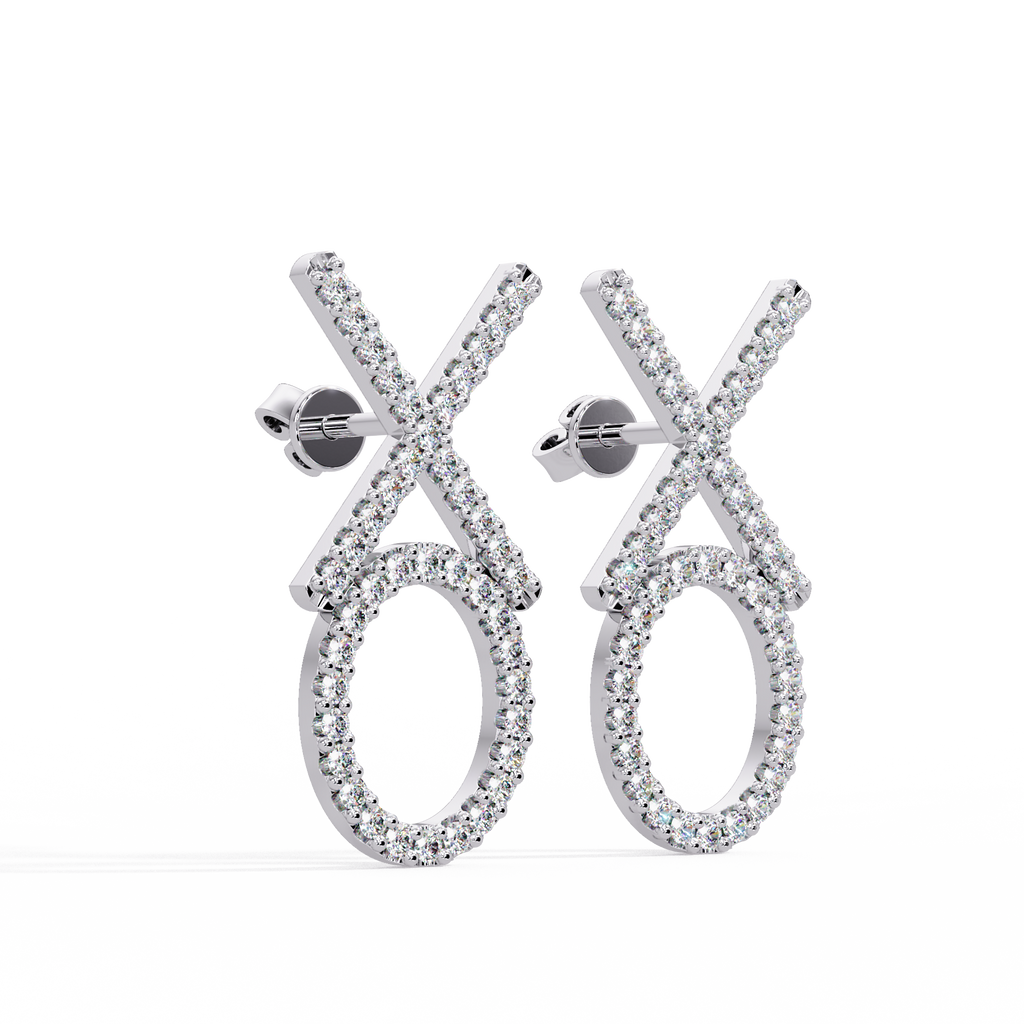 Brilliant Diamond XO Statement Stud Earrings