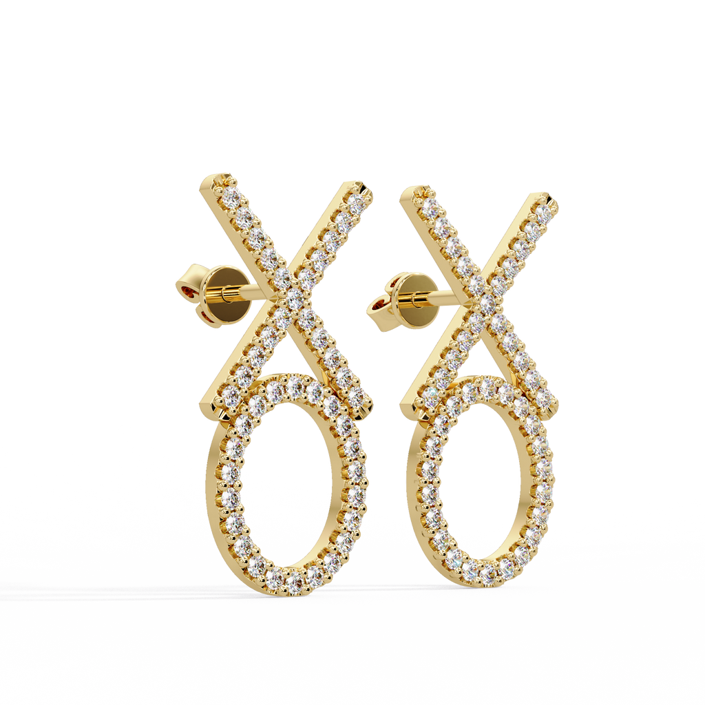 Brilliant Diamond XO Statement Stud Earrings