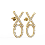 Brilliant Diamond XO Statement Stud Earrings