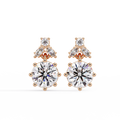 Elegant floral-inspired diamond drop earrings featuring round and marquise-cut stones for exceptional brilliance.