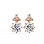 Elegant floral-inspired diamond drop earrings featuring round and marquise-cut stones for exceptional brilliance.