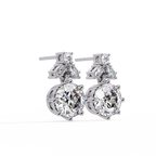 Elegant floral-inspired diamond drop earrings featuring round and marquise-cut stones for exceptional brilliance.