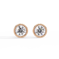 Classic Bezel Set Round Cut Stud Earrings