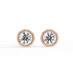 Classic Bezel Set Round Cut Stud Earrings