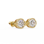 Classic Bezel Set Round Cut Stud Earrings