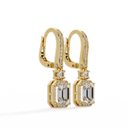 Pavé Diamond Hoop Earrings with Dangling Diamond Drops