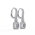 Pavé Diamond Hoop Earrings with Dangling Diamond Drops