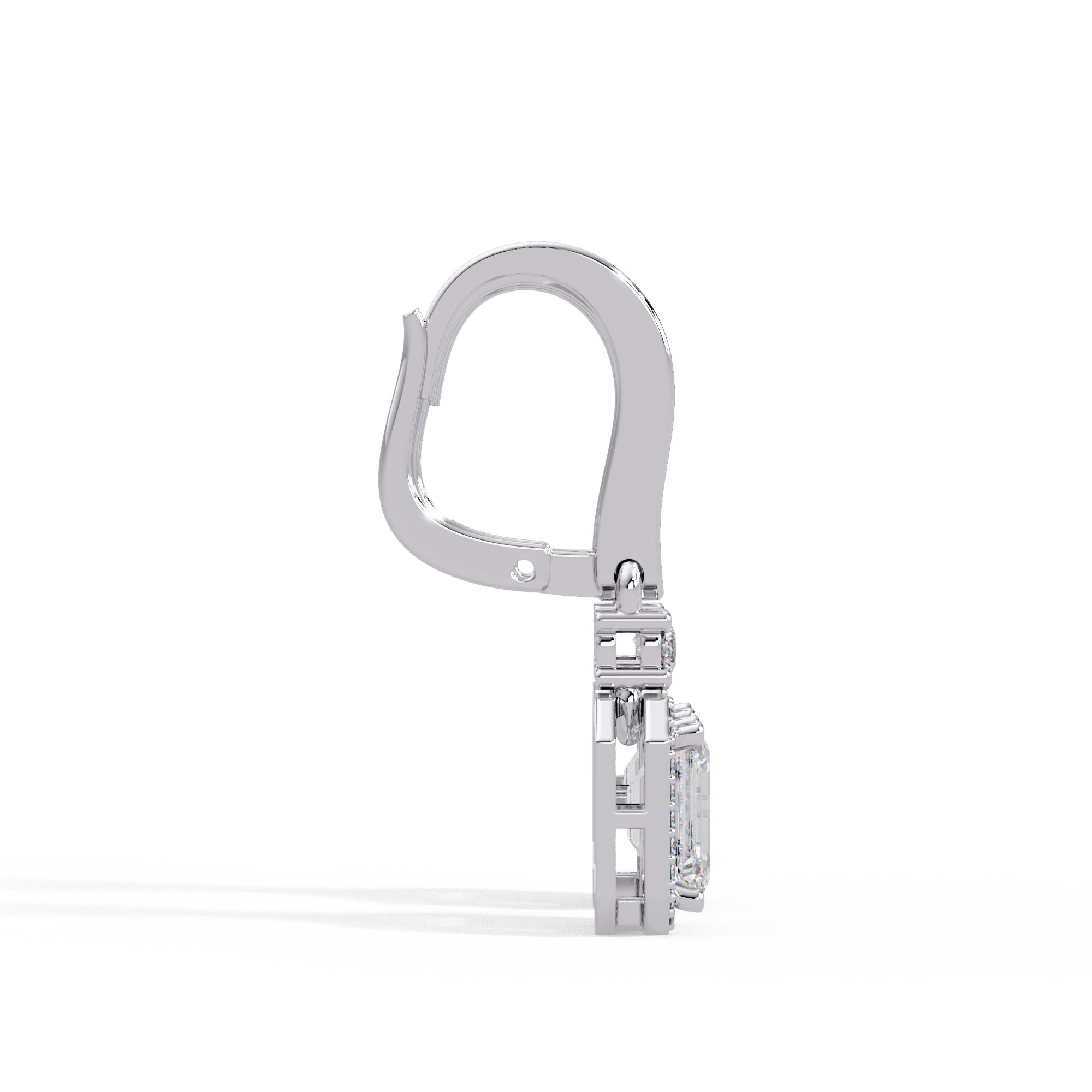 Pavé Diamond Hoop Earrings with Dangling Diamond Drops