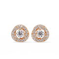 Round Brilliant Halo Diamond Stud Earrings