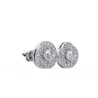 Round Brilliant Halo Diamond Stud Earrings