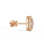 Princess Cut Halo Diamond Stud Earrings