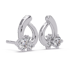 Elegant Teardrop Diamond Cluster Stud Earrings – Available in Silver, Gold & Rose Gold Finish