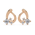 Elegant Teardrop Diamond Cluster Stud Earrings – Available in Silver, Gold & Rose Gold Finish
