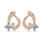 Elegant Teardrop Diamond Cluster Stud Earrings – Available in Silver, Gold & Rose Gold Finish