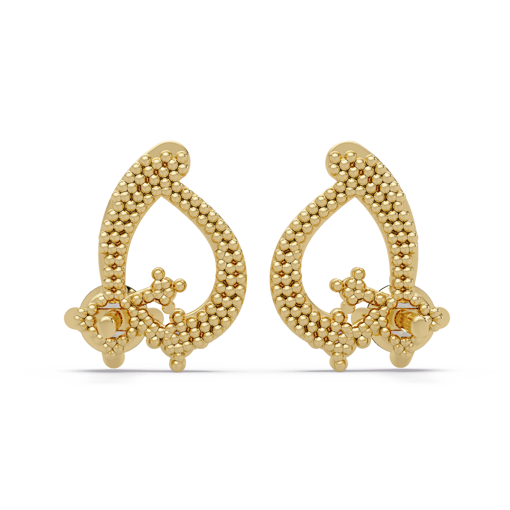 Elegant Teardrop Diamond Cluster Stud Earrings – Available in Silver, Gold & Rose Gold Finish