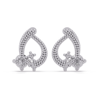Elegant Teardrop Diamond Cluster Stud Earrings – Available in Silver, Gold & Rose Gold Finish