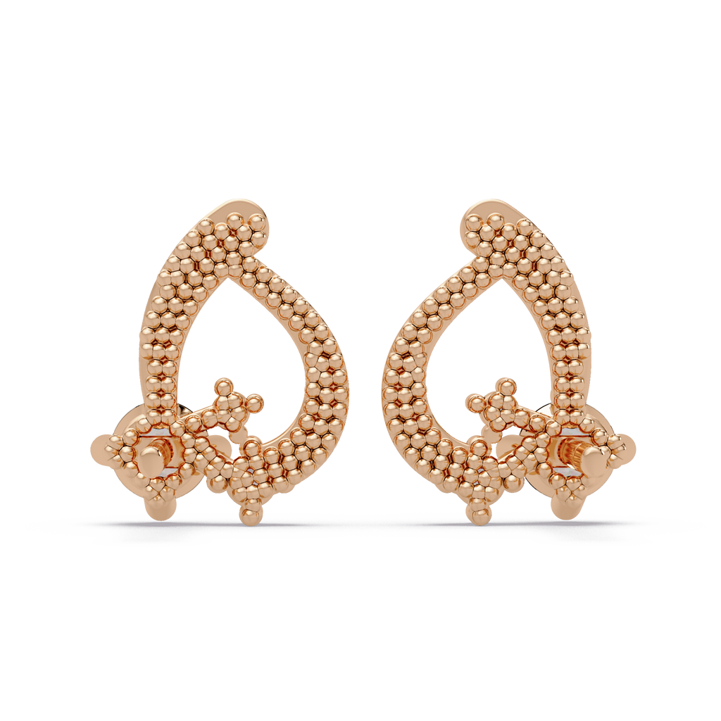 Elegant Teardrop Diamond Cluster Stud Earrings – Available in Silver, Gold & Rose Gold Finish