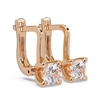 Classic Round Diamond Solitaire Leverback Earrings