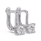 Classic Round Diamond Solitaire Leverback Earrings