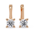 Classic Round Diamond Solitaire Leverback Earrings