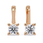 Classic Round Diamond Solitaire Leverback Earrings