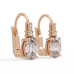 Oval Solitaire Leverback Earrings – 14K & 18K Gold