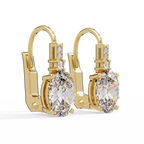 Oval Solitaire Leverback Earrings – 14K & 18K Gold