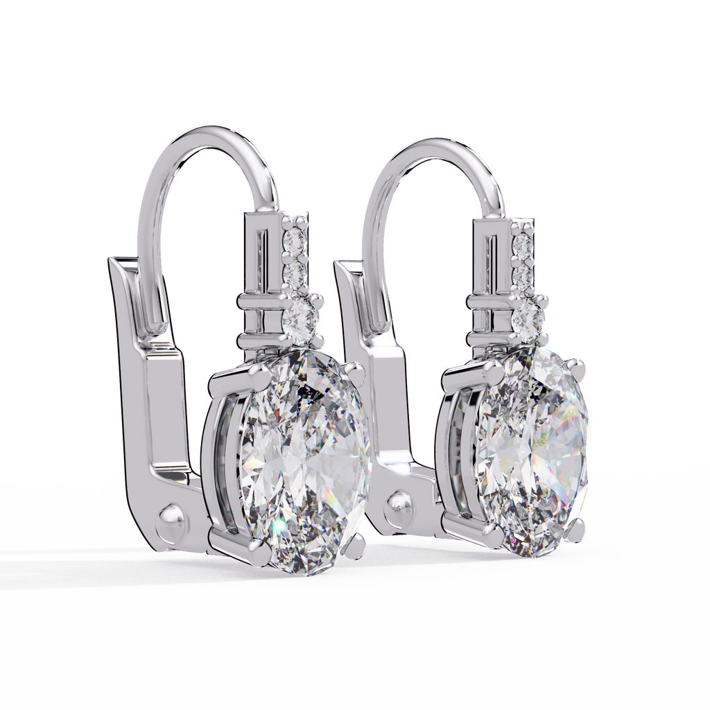 Oval Solitaire Leverback Earrings – 14K & 18K Gold