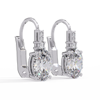 Oval Solitaire Leverback Earrings – 14K & 18K Gold