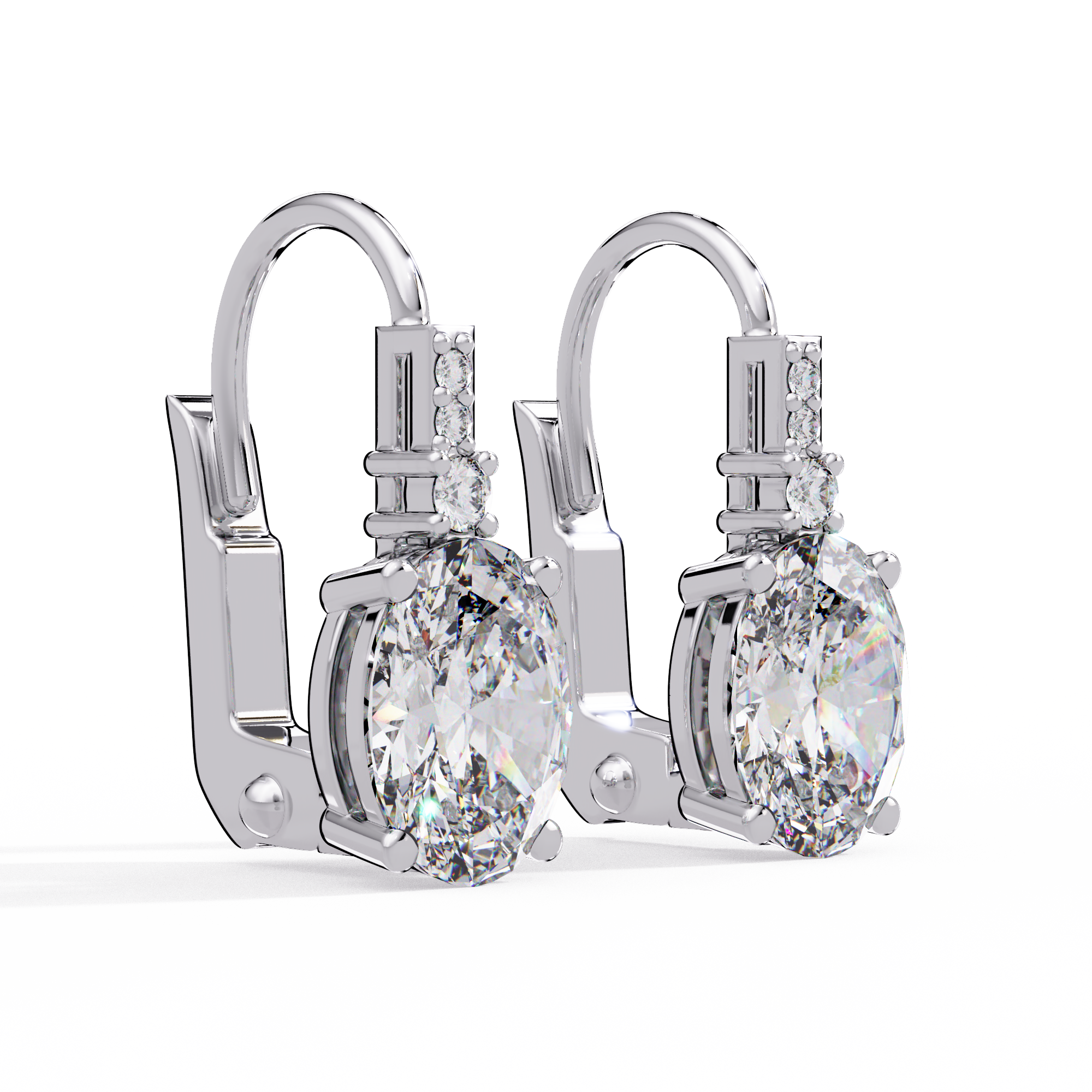 Oval Solitaire Leverback Earrings – 14K & 18K Gold