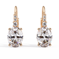 Oval Solitaire Leverback Earrings – 14K & 18K Gold