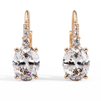 Oval Solitaire Leverback Earrings – 14K & 18K Gold