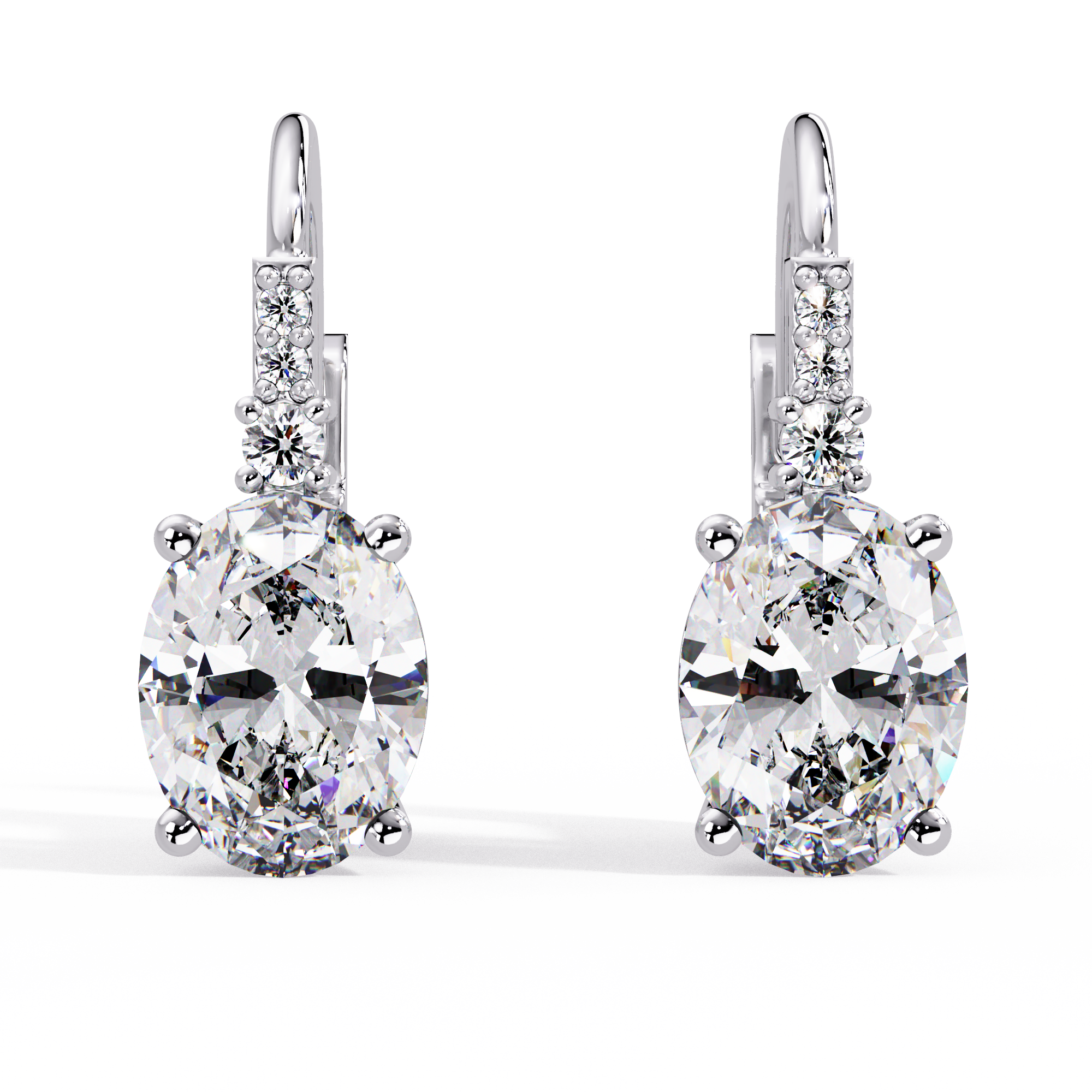 Oval Solitaire Leverback Earrings – 14K & 18K Gold