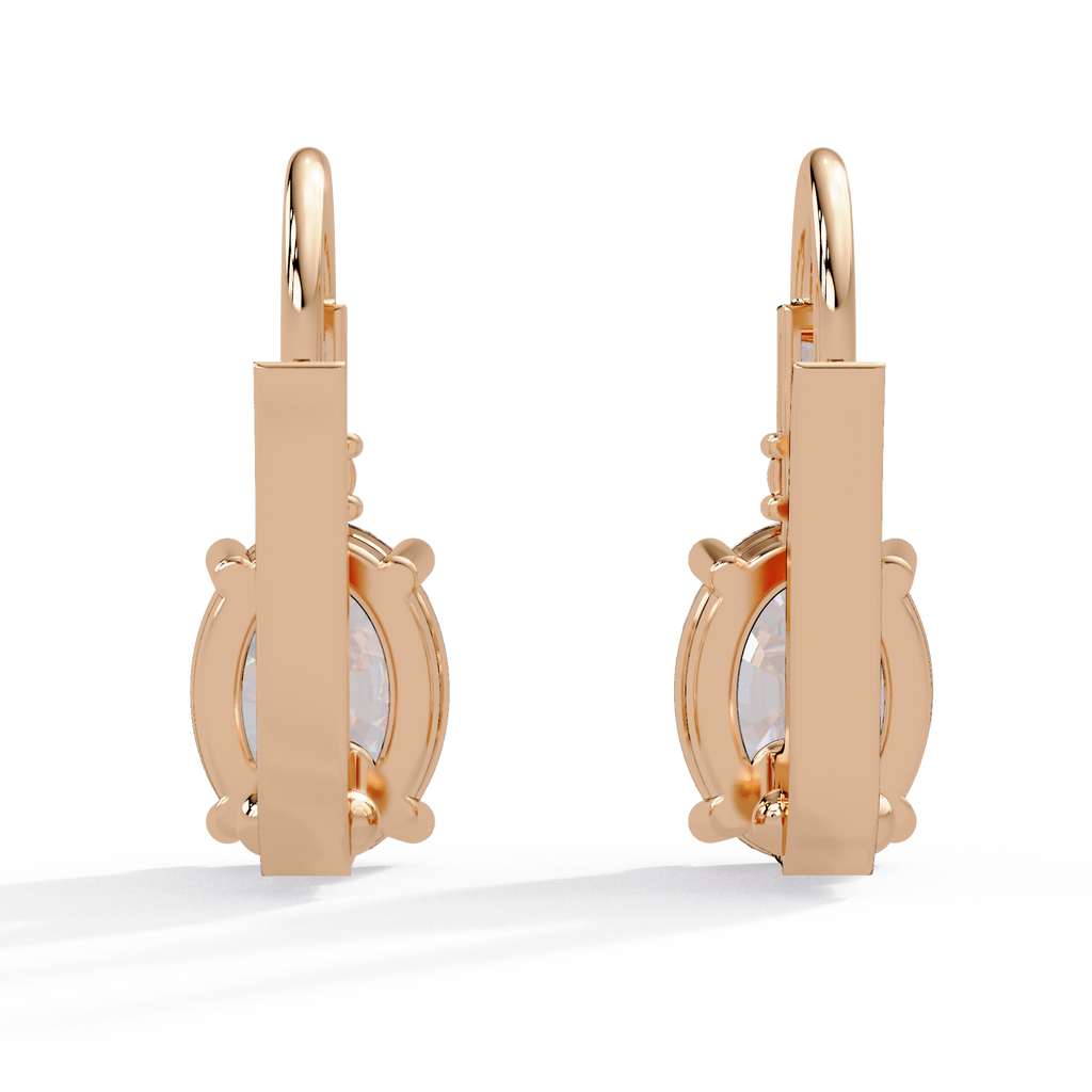 Oval Solitaire Leverback Earrings – 14K & 18K Gold