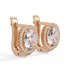 Oval Halo Cubic Zirconia Huggie Earrings – Gold, Rose Gold & Silver Tone