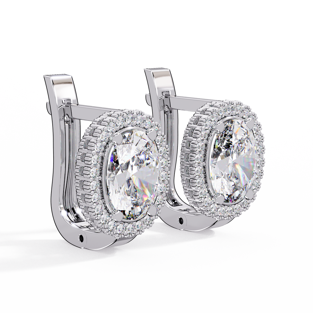 Oval Halo Cubic Zirconia Huggie Earrings – Gold, Rose Gold & Silver Tone